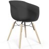 Buy Dining Chair - Scandinavian Style - Natural Wood Legs - Mangri Black 61734 in the United Kingdom