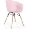 Buy Dining Chair - Scandinavian Style - Natural Wood Legs - Mangri Pastel pink 61734 at MyFaktory
