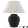Buy Vintage Table Lamp - Ceramic Base and Fabric Shade - Goldina Black 61737 - in the UK
