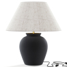 Buy Vintage Table Lamp - Ceramic Base and Fabric Shade - Goldina Black 61737 - in the UK