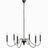Buy Matte Black Metal Chandelier Style Pendant Lamp – 6 Arms - Lumora Black 61741 - in the UK