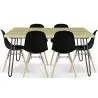 Buy Set Table Hairpin (90x150 cm) + 6 Dining Chairs Nordic Lumi Black 61752 - prices