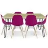 Buy Set Table Hairpin (90x150 cm) + 6 Dining Chairs Nordic Lumi Mauve 61752 with a guarantee