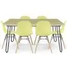 Buy Set Table Hairpin (90x150 cm) + 6 Dining Chairs Nordic Lumi Pastel yellow 61752 at MyFaktory