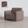 Buy Armchair Upholstered In Velvet Corduroy – Modern Design - Halember Taupe 61755 - in the UK