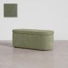 Buy Bench With Internal Storage Upholstered In Velvet Corduroy Fabric - Auren Olive 61765 - in the UK