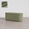 Buy Bench With Internal Storage Upholstered In Velvet Corduroy Fabric - Auren Olive 61765 - in the UK