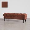 Buy Chesterfield Style Bench Upholstered In Velvet With Iron Legs - Carella Chocolate 61771 - in the UK
