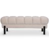 Buy Chesterfield Style Bench Upholstered In Velvet With Iron Legs - Carella Ivory 61771 - in the UK