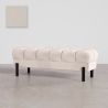 Buy Chesterfield Style Bench Upholstered In Velvet With Iron Legs - Carella Ivory 61771 - prices