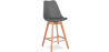 Buy Premium Brielle Scandinavian design bar stool with cushion - Wood Dark grey 59278 in the United Kingdom