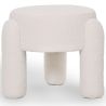 Buy Stool Upholstered In Off-White Bouclé Fabric – Modern Seat For Living Room And Bedroom - Doreta White 61777 - in the UK