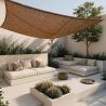 Buy Coconut fiber awning 4x4M - 100 % Ecological shade sail Beige 61782 - in the UK