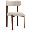 Buy Dining chair upholstered in Chenille – Dark wood-effect legs – Ergonomic and modern design – Essentia Cream 61787 - in the UK