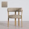Buy Living room armchair with armrests upholstered in Chenille – Oak-effect legs – Ergonomic and modern design – Essentia Taupe 61788 at MyFaktory