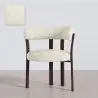 Buy Living room armchair with armrests upholstered in Chenille – Dark wood-effect legs – Ergonomic and modern design – Essentia Ivory 61789 - prices