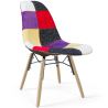 Buy Dining Chair - Patchwork Upholstery - Scandinavian Design and Wooden Legs - Elskar Multicolour 61791 - in the UK