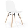 Buy Dining chair with natural wood legs – Modern style and functionality - Beni White 61792 - in the UK