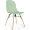 Buy Dining chair with natural wood legs – Modern style and functionality - Beni Pastel green 61792 in the United Kingdom