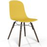 Buy Dining chair with dark wood legs – Modern style and functionality - Larof Pastel yellow 61793 in the United Kingdom