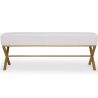Buy Bench Upholstered In Velvet Fabric With Golden Metal Frame - Nivren White 61764 - in the UK
