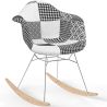 Buy Rocking chair Nordic-style Patchwork– Upholstered in Fabric – Patchwork Max Black / White 61811 - in the UK