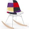 Buy Rocking Chair Modern Patchwork – Nordic Style with Wooden and Steel Legs - Lumi Multicolour 61816 - in the UK