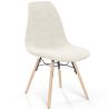 Buy Dining chair Scandinavian upholstered in bouclé – Dining or desk - Lumi White 61820 - in the UK