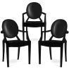 Buy Pack of 3 Transparent Dining Chair - Armrest Design - Louis King Black 61826 - prices