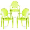 Buy Pack of 3 Transparent Dining Chair - Armrest Design - Louis King Green transparent 61826 home delivery