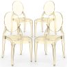 Buy Pack of 4 Dining Chairs Transparent - Victoria Ghost Style Amber 61555 - prices