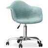 Buy Swivel Velvet Upholstered Office Chair with Wheels - Loy Pastel blue 60479 in the United Kingdom