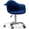 Buy Swivel Velvet Upholstered Office Chair with Wheels - Loy Dark blue 60479 - in the UK