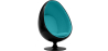 Buy Armchair Ele Chair Style - Black exterior -  Fabric Turquoise 59312 - in the UK