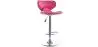 Buy Swivel Chromed Metal Curved Back Bar Stool - Height Adjustable Pink 49743 in the United Kingdom