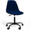 Buy Office Chair Swivel with Wheels – Velvet Upholstery – Steel Black Legs - Brielle  Dark blue 61832 in the United Kingdom