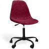 Buy Office Chair Swivel with Wheels – Velvet Upholstery – Steel Black Legs - Brielle  Dark red 61832 - in the UK