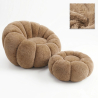Buy Armchair with Ottoman Upholstered – Soft Fabric – Calera Chocolate 61837 - in the UK
