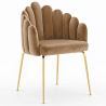 Buy Dining Chair Shell-Style in Velvet - Golden Legs - Exotic Glam Taupe 61593 at MyFaktory