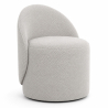 Buy Stool Low Round – Upholstered Seat with Backrest – Yera White 61873 - in the UK