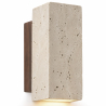 Buy Wall light - Wood & travertine wall sconce - Voilá Beige 61884 - in the UK