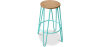 Buy Hairpin Bar Stool 66cm - Lighrt wood and metal Pastel green 59500 - in the UK