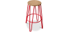 Buy Hairpin Bar Stool 66cm - Lighrt wood and metal Red 59500 home delivery