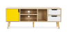 Buy Wooden TV Stand - Scandinavian Design - Haley  Yellow 59660 - in the UK