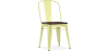 Buy Bistrot Metalix Square Chair - Metal and Dark Wood Pastel yellow 59709 - in the UK