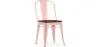 Buy Bistrot Metalix Square Chair - Metal and Dark Wood Pastel orange 59709 in the United Kingdom