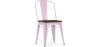 Buy Bistrot Metalix Square Chair - Metal and Dark Wood Pastel pink 59709 in the United Kingdom