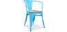 Buy Bistrot Metalix Chair with Armrest - Metal and Light Wood Turquoise 59711 home delivery