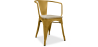 Buy Bistrot Metalix Chair with Armrest - Metal and Light Wood Gold 59711 in the United Kingdom