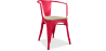 Buy Bistrot Metalix Chair with Armrest - Metal and Light Wood Red 59711 - in the UK